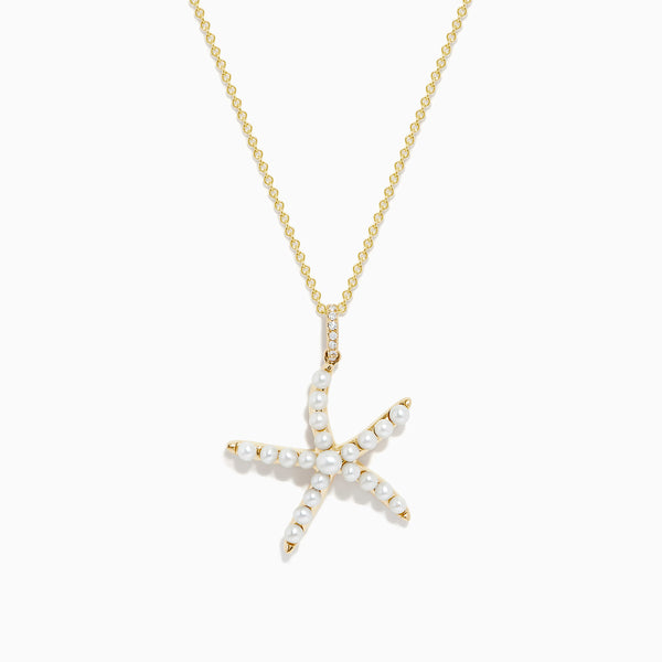 Effy Sterling Splash Blue & White Sapphire Starfish Pendant 18” Necklace 2  | eBay